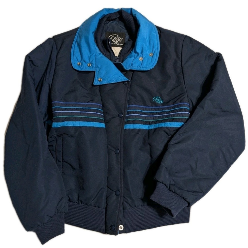 Roffe Skiwear Womens M Thinsulate Insulated Ski Jacket USA Retro‎ Blue